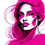 magenta face paint image